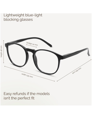 Gafas de luz azul IBOANN unisex UV400, 2 unidades, negro y ámbar