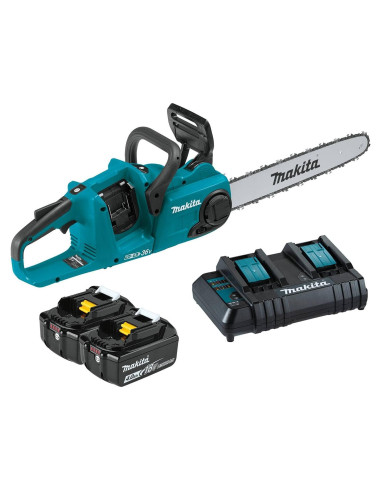 Motosierra sin escobillas Makita XCU04CM 16" 36V con 2 baterías