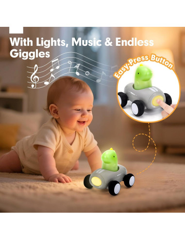 Coche de Empuje Hahaland para Niños 1-3 Años con Música y Luz