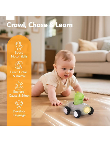 Coche de Empuje Hahaland para Niños 1-3 Años con Música y Luz