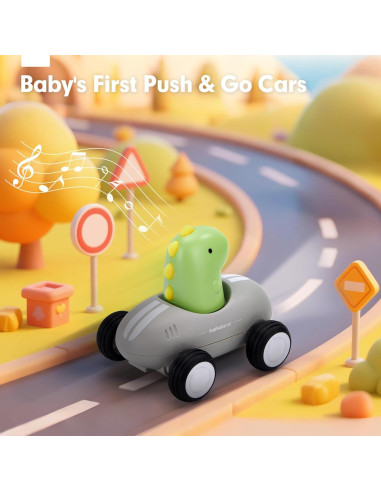 Coche de Empuje Hahaland para Niños 1-3 Años con Música y Luz