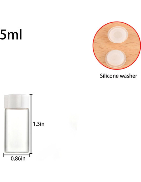 Viales de vidrio 5ml BKMAMLAB 20pcs a prueba de fugas