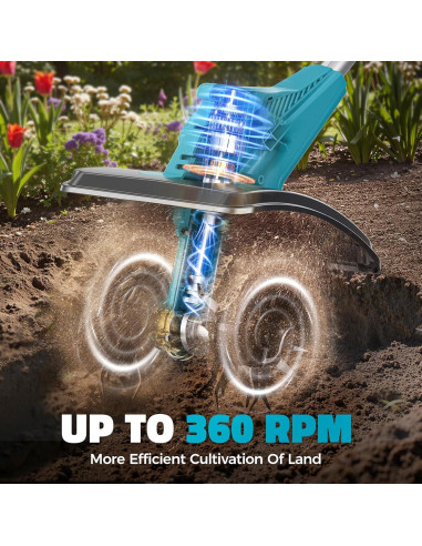 Cultivador Inalámbrico MtiolHig para Jardín 18V Sin Batería