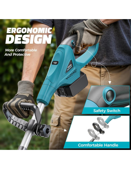 Cultivador Inalámbrico MtiolHig para Jardín 18V Sin Batería