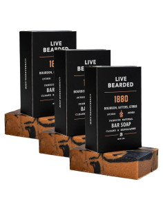 Jabón Natural Live Bearded 3x142g - Exfoliante y Hidratante