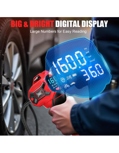 Inflador de Neumáticos Inalámbrico DIYtoolifz 160 PSI Portátil