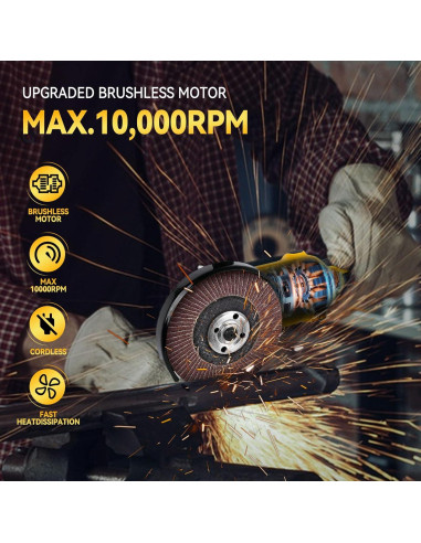 Amoladora Angular Inalámbrica DEWALT 20V 125mm 10000RPM