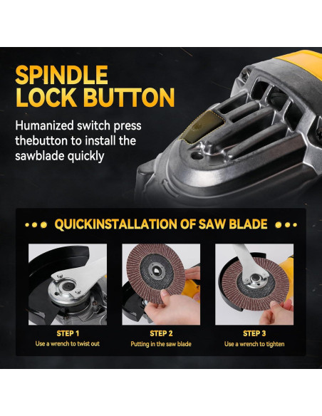 Amoladora Angular Inalámbrica DEWALT 20V 125mm 10000RPM