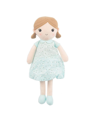 Muñeca de trapo Linzy Toys Emily azul menta 38 cm