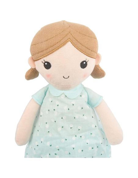 Muñeca de trapo Linzy Toys Emily azul menta 38 cm