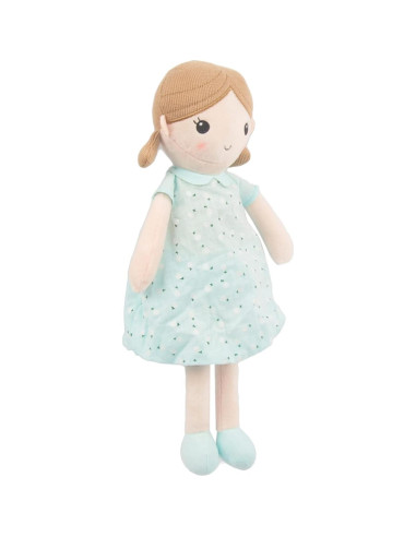 Muñeca de trapo Linzy Toys Emily azul menta 38 cm