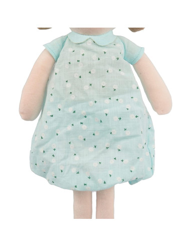 Muñeca de trapo Linzy Toys Emily azul menta 38 cm