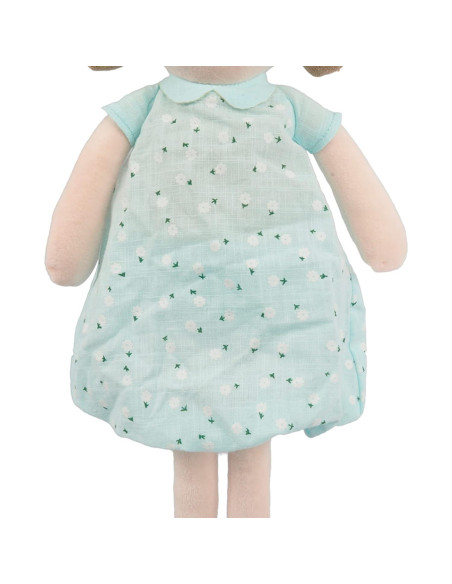 Muñeca de trapo Linzy Toys Emily azul menta 38 cm