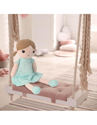 Muñeca de trapo Linzy Toys Emily azul menta 38 cm