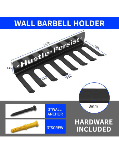 Soporte de barra olímpica ZGHKXY para pared - Organizador de gimnasio