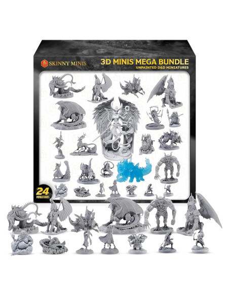 Paquete Mega de Minis 3D D&D - Miniaturas Sin Pintar 1.36 kg