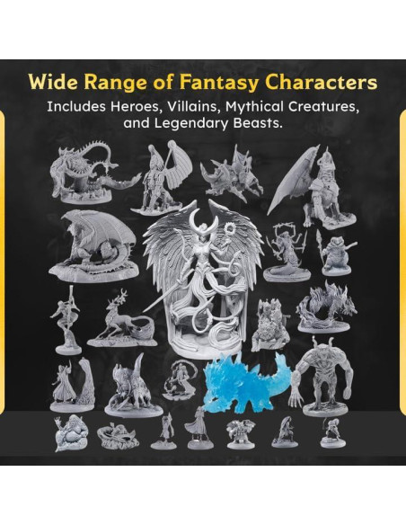 Paquete Mega de Minis 3D D&D - Miniaturas Sin Pintar 1.36 kg
