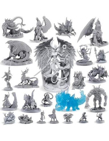 Paquete Mega de Minis 3D D&D - Miniaturas Sin Pintar 1.36 kg