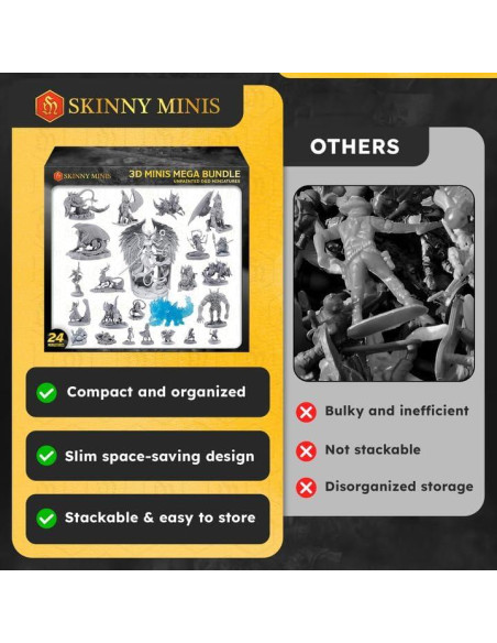 Paquete Mega de Minis 3D D&D - Miniaturas Sin Pintar 1.36 kg