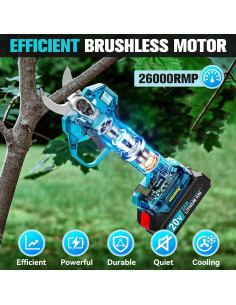 Tijeras de podar eléctricas MtiolHig 18V 2 en 1 con 2 baterías 2