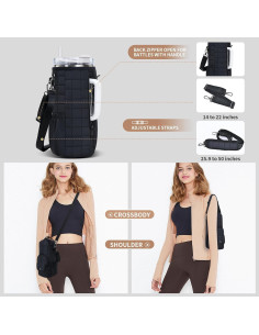 Bolsa Portabotellas de Agua BYXEPA Negra con 4 Bolsillos 2