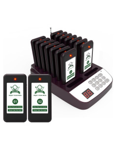 Sistema de Pagers Inalámbricos SavvyMate 16 Pagers 500m Alcance