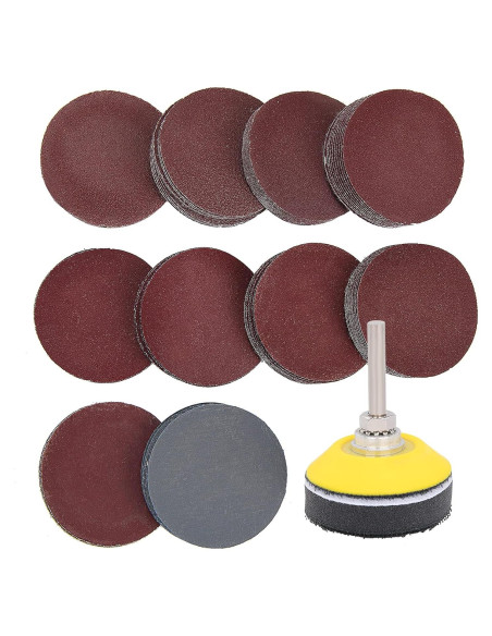 100 Discos de Lijado 5 cm Grano 80-3000 con Almohadilla Adwikoso