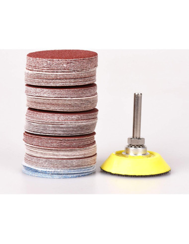 100 Discos de Lijado 5 cm Grano 80-3000 con Almohadilla Adwikoso
