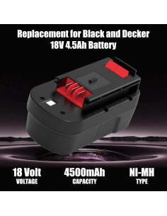 2 Baterías 4500mAh HPB18 y Cargador Black and Decker 18V 2
