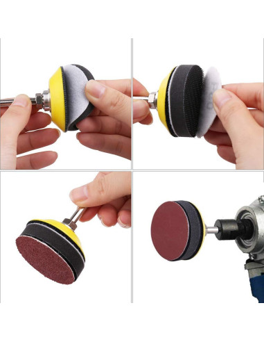 100 Discos de Lijado 5 cm Grano 80-3000 con Almohadilla Adwikoso