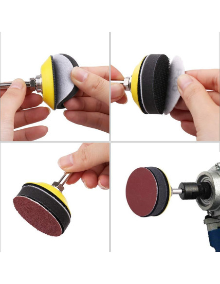 100 Discos de Lijado 5 cm Grano 80-3000 con Almohadilla Adwikoso