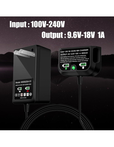 2 Baterías 4500mAh HPB18 y Cargador Black and Decker 18V