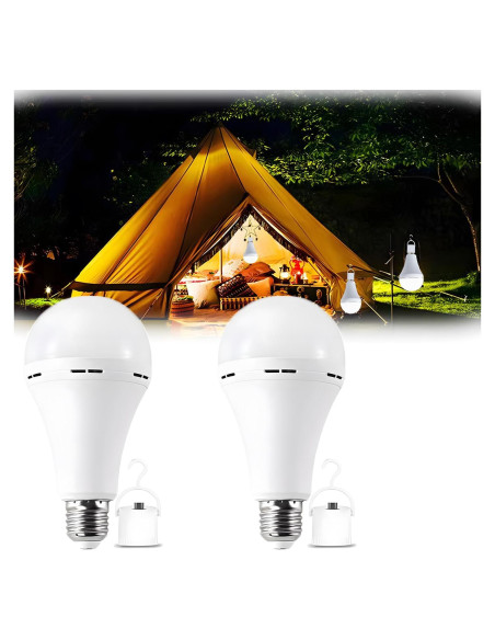 2Pack Bombilla LED de Emergencia Recargable LingWarm 15W 1500lm