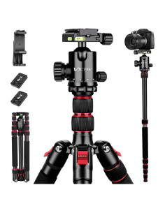 Trípode Profesional VICTIV AT40 Rojo 2.27kg 360 con Monópodo