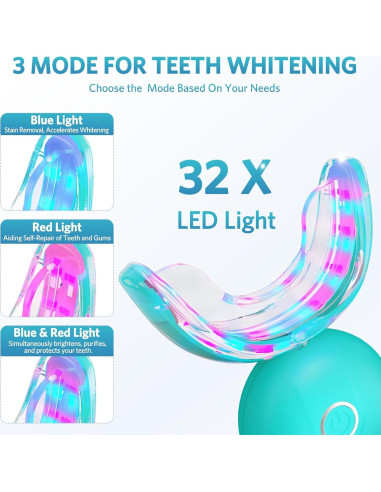 Kit de Blanqueamiento Dental BESTEK - Luz LED 32X, Gel 35% - Azul