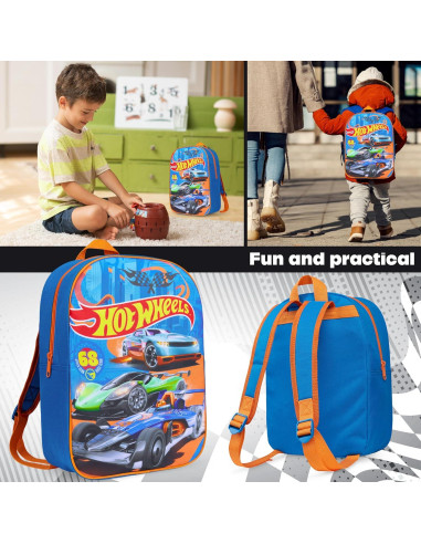 Mochila Hot Wheels Get Trend para Niños 33.5x24.5cm Azul