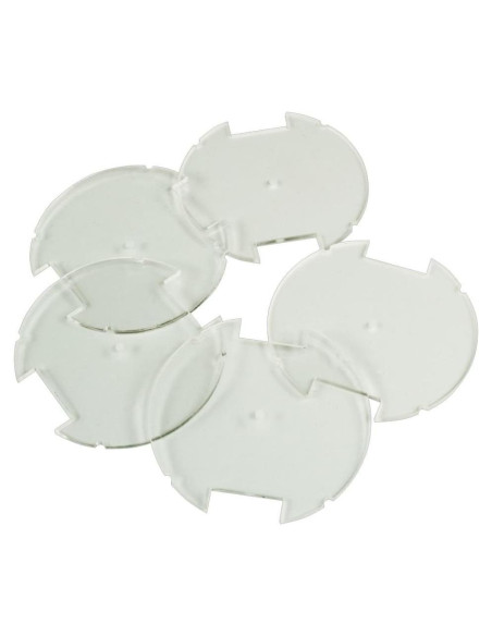 Base Circular Notchada 50mm LITKO Acrílico Transparente