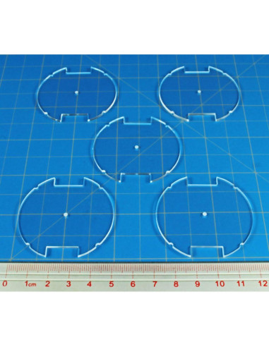 Base Circular Notchada 50mm LITKO Acrílico Transparente
