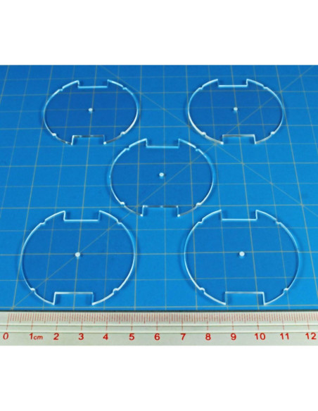 Base Circular Notchada 50mm LITKO Acrílico Transparente