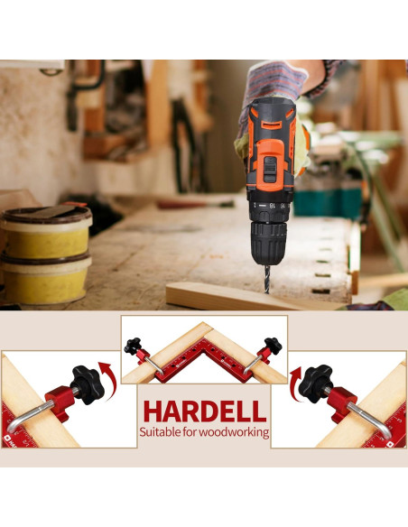 Abrazaderas de Esquina 90 Grados HARDELL 14x14cm Aluminio