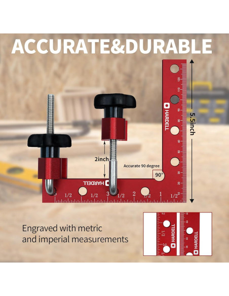 Abrazaderas de Esquina 90 Grados HARDELL 14x14cm Aluminio