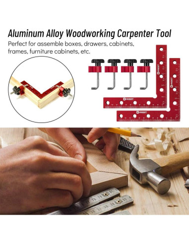 Abrazaderas de Esquina 90 Grados HARDELL 14x14cm Aluminio