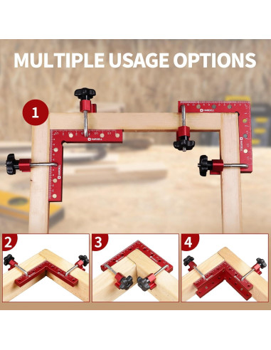 Abrazaderas de Esquina 90 Grados HARDELL 14x14cm Aluminio