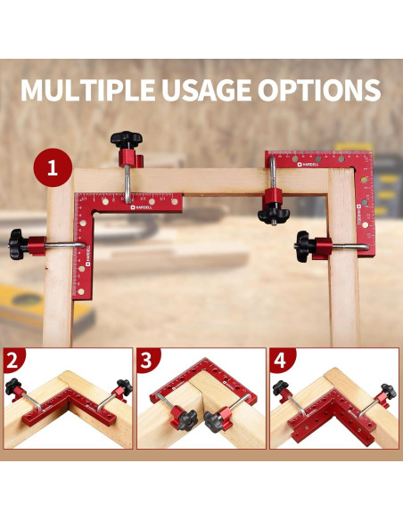 Abrazaderas de Esquina 90 Grados HARDELL 14x14cm Aluminio