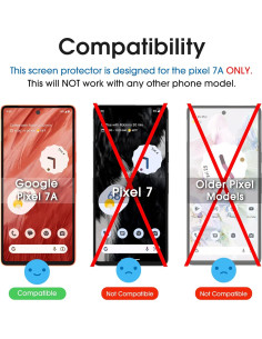 Protector de Pantalla Vidrio Templado amFilm para Google Pixel 7a - 3x + Lente 2