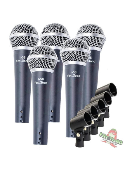 Paquete de 5 Micrófonos Dinámicos Cardioides Fat Toad