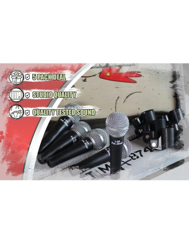 Paquete de 5 Micrófonos Dinámicos Cardioides Fat Toad