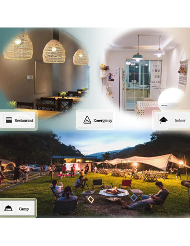 2Pack Bombilla LED de Emergencia Recargable LingWarm 15W 1500lm