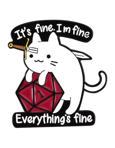 Pin de esmalte gato divertido con cuchillo estilo A