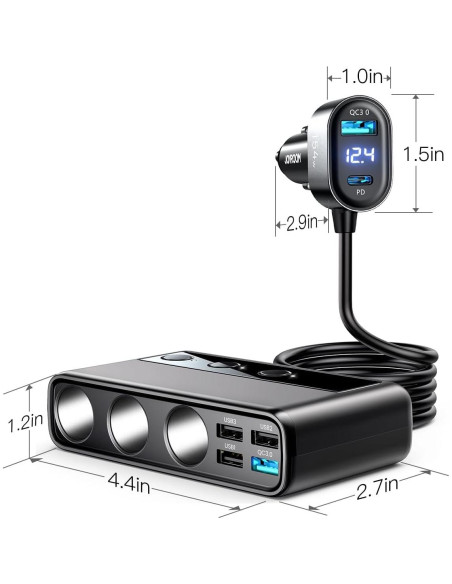 Adaptador de Encendedor de Cigarrillos JOYROOM 210W 9 en 1